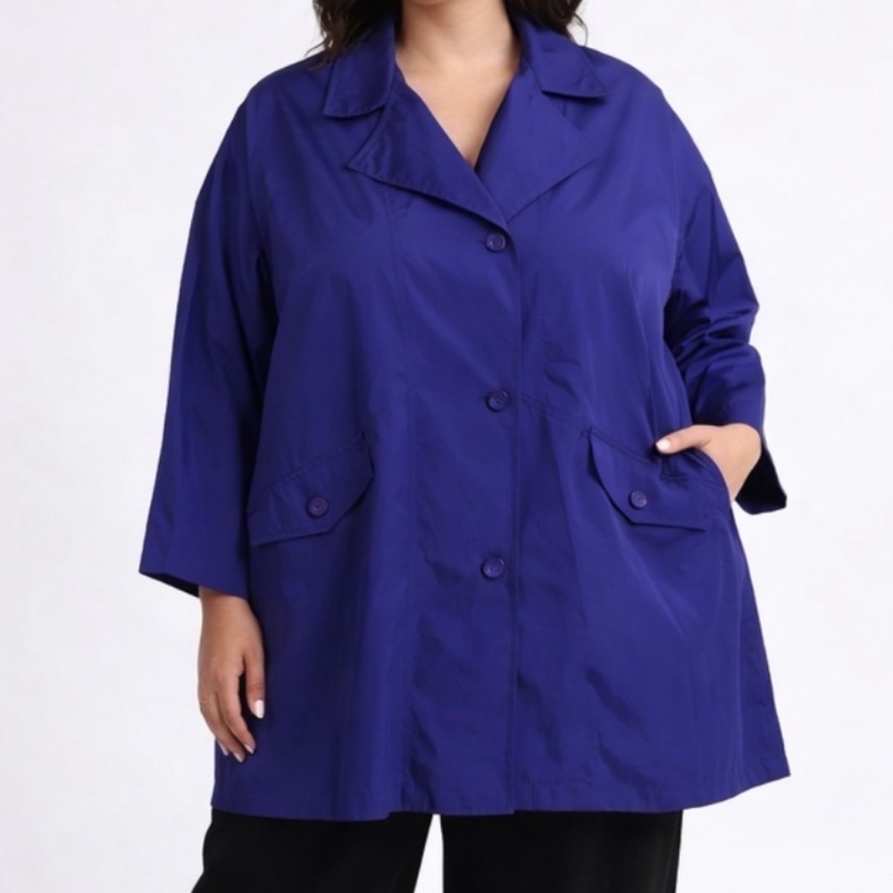 Mycra Pac Designer Wear Raincoat Jacket Packable Lagenlook 60” Chest Plus 2X 3X